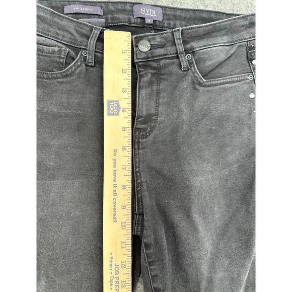NYDJ Ami Skinny Jeans Women Size 4 Gray Studded Stretch Lift Tuck Slim Fit Denim - Picture 7 of 11